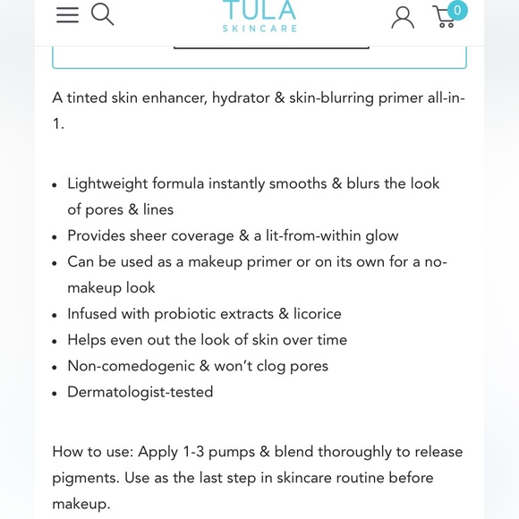 Tula Filter Primer Blurring & Moistureizing Primer in Cosmos Sheerly Tinted - Picture 7 of 15